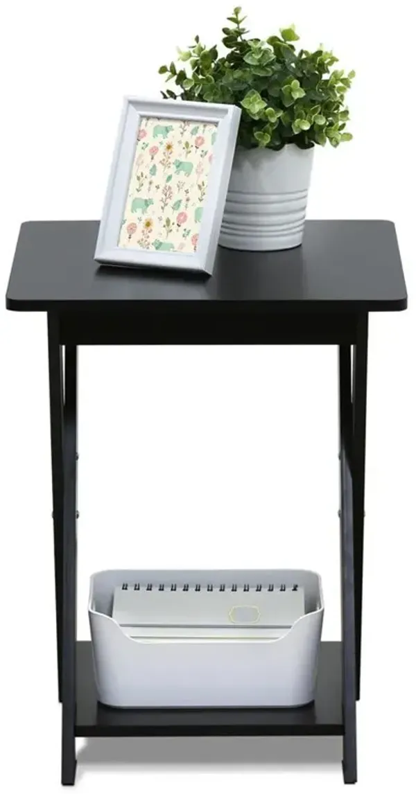Furinno Modern Simplistic Criss-Crossed End Table, Espresso