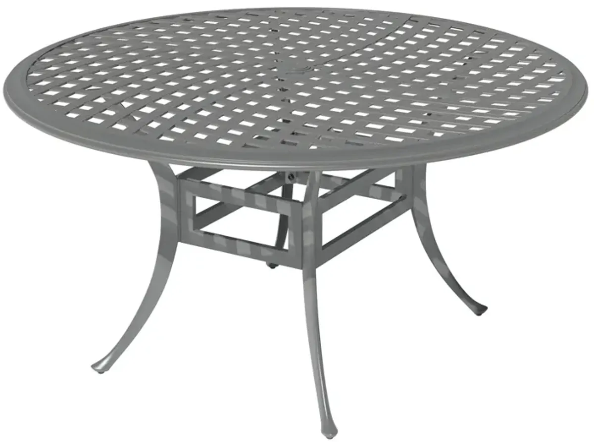 Mondawe 53" Powder Coated Cast Aluminum Outdoor Dining Table with Umbrella Hole