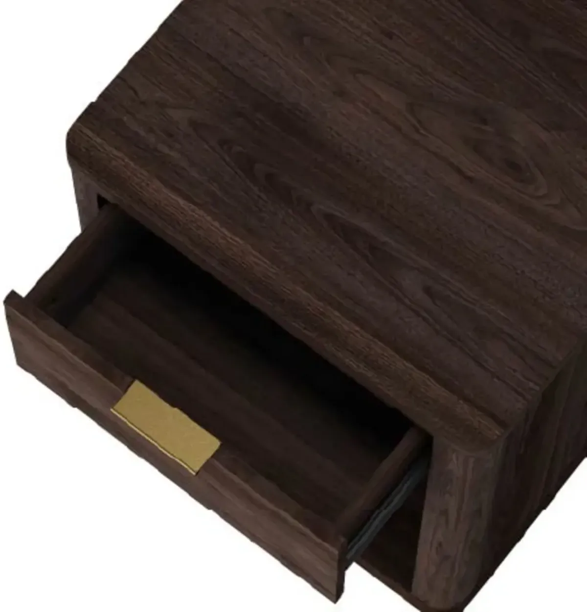 Evelyn Narrow 1-Drawer Nightstands in Brown (Set of 2)