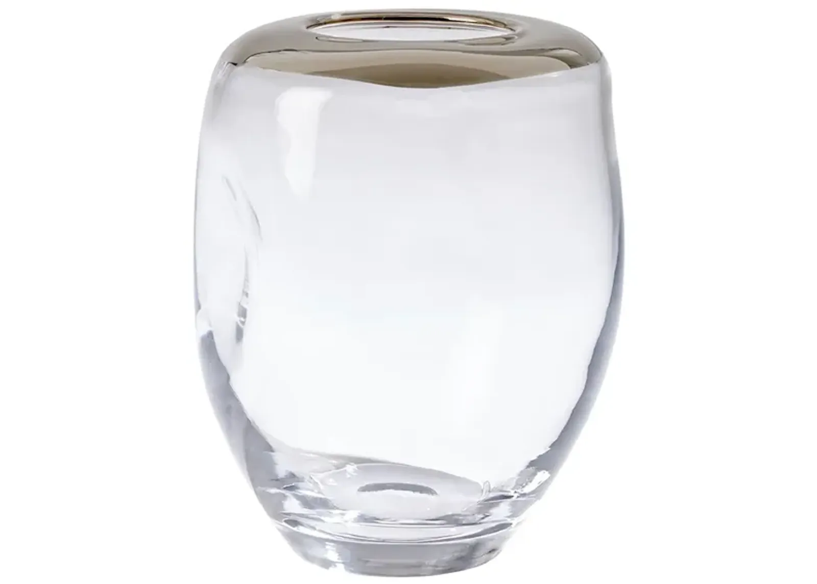 Organic Formed Vase-Silver Medium