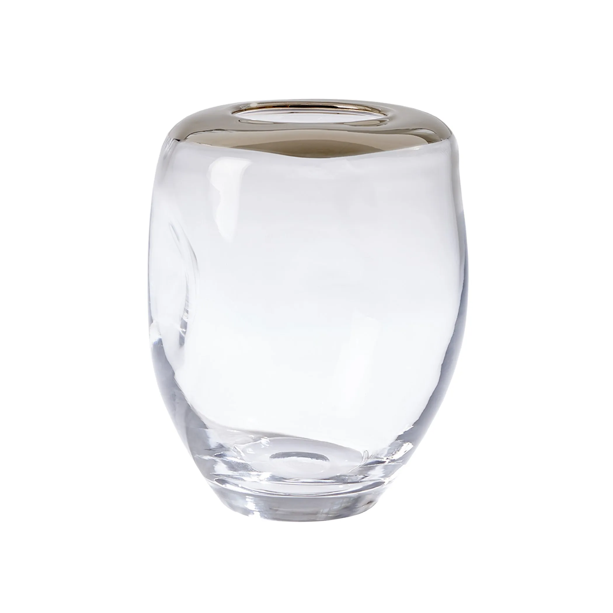 Organic Formed Vase-Silver Medium