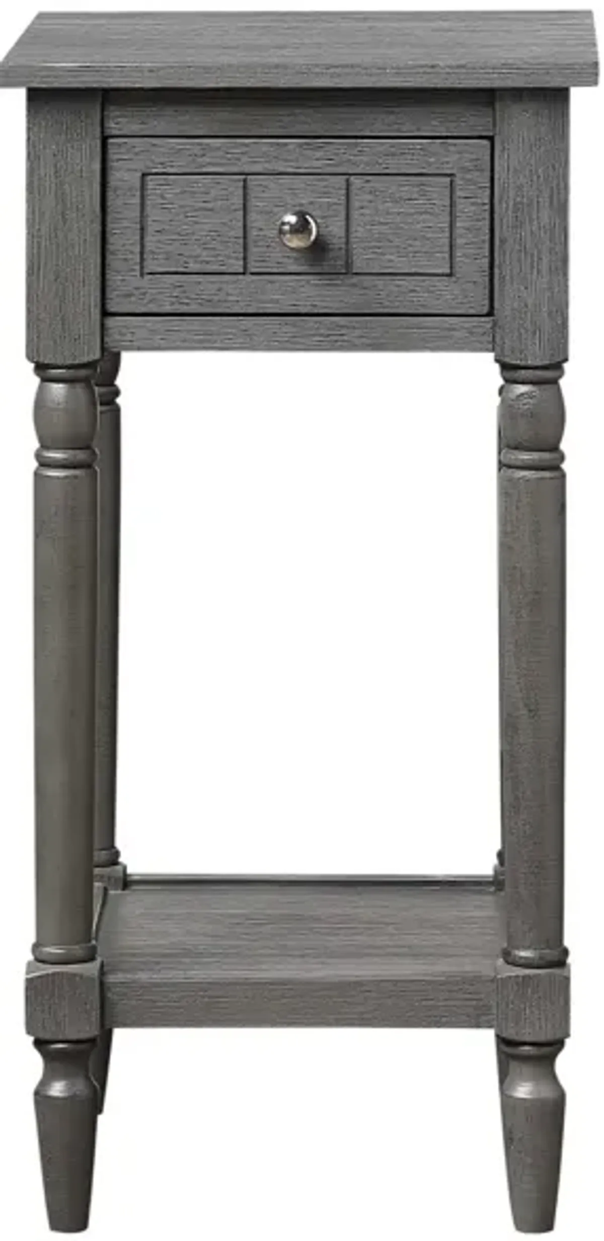 Convenience Concepts French Country Khloe 1 Drawer Accent Table with Shelf, Wirebrush Dark Gray