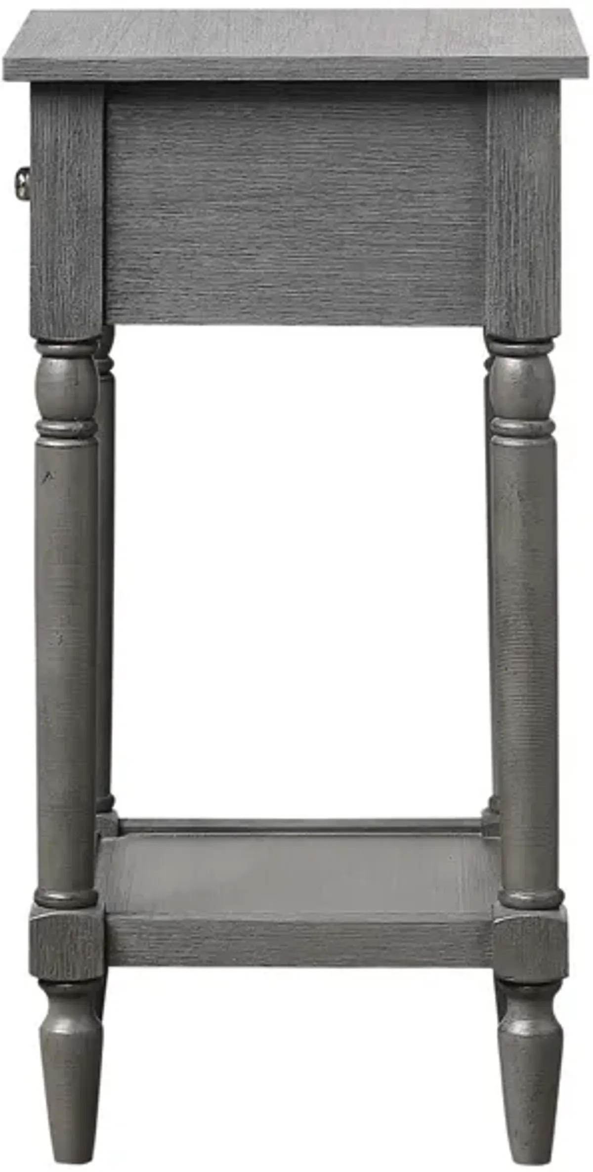 Convenience Concepts French Country Khloe 1 Drawer Accent Table with Shelf, Wirebrush Dark Gray