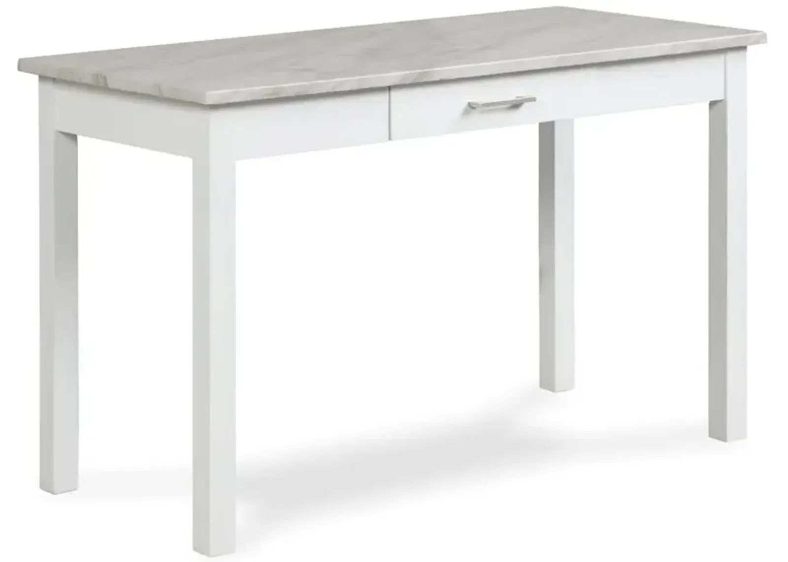 New Classic Furniture Furniture Celeste Faux Marble & Wood Writing Table in White