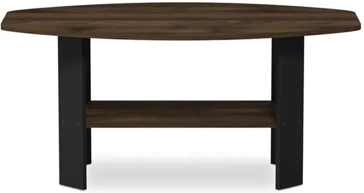 Furinno Simple Design Coffee Table, Columbia Walnut/Black