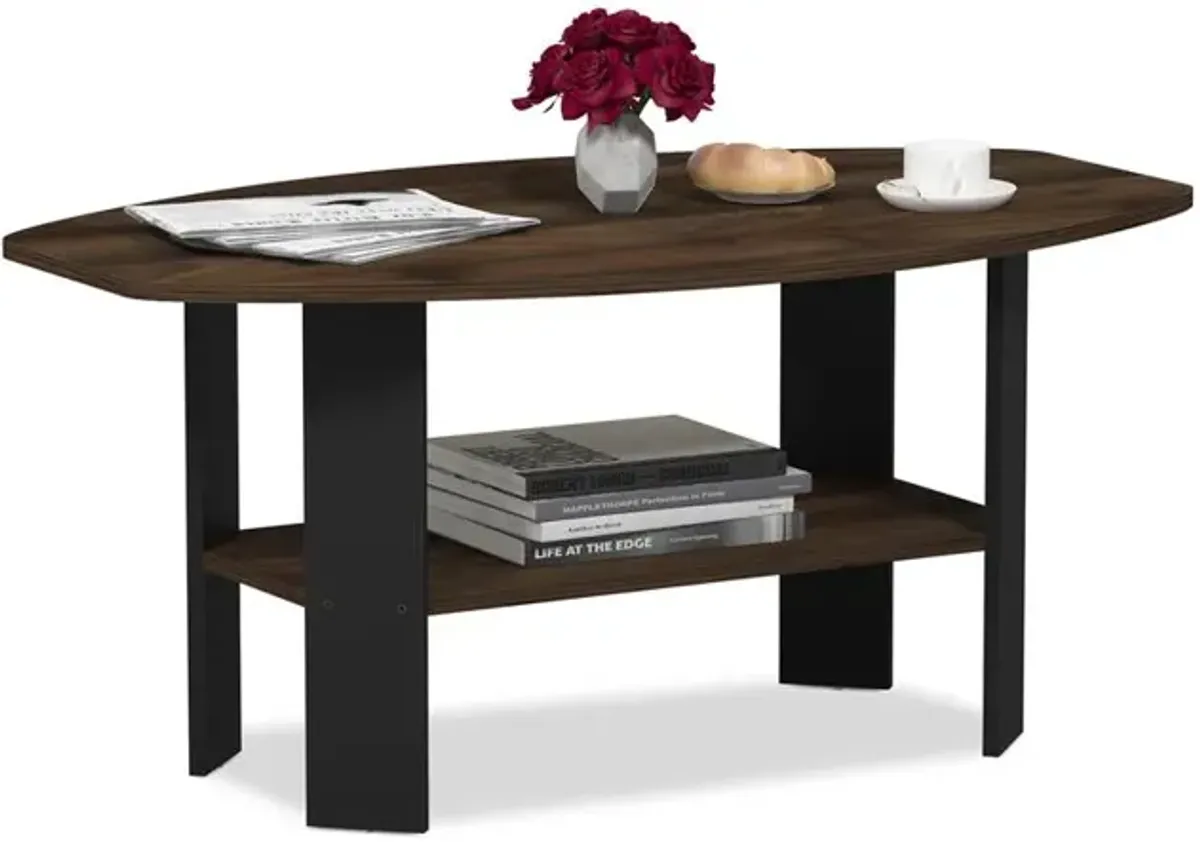 Furinno Simple Design Coffee Table, Columbia Walnut/Black