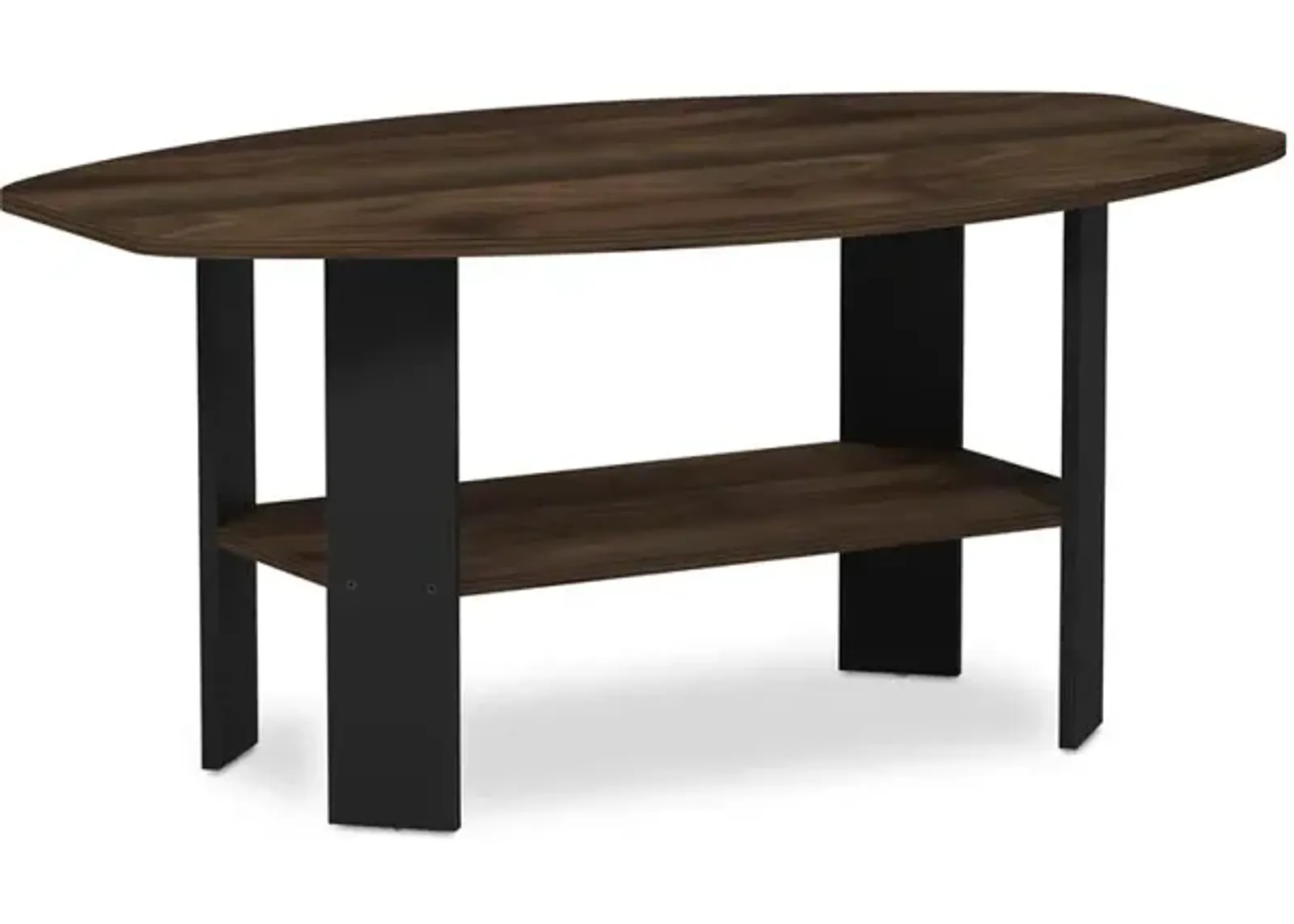 Furinno Simple Design Coffee Table, Columbia Walnut/Black