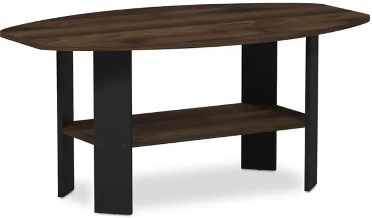 Furinno Simple Design Coffee Table, Columbia Walnut/Black