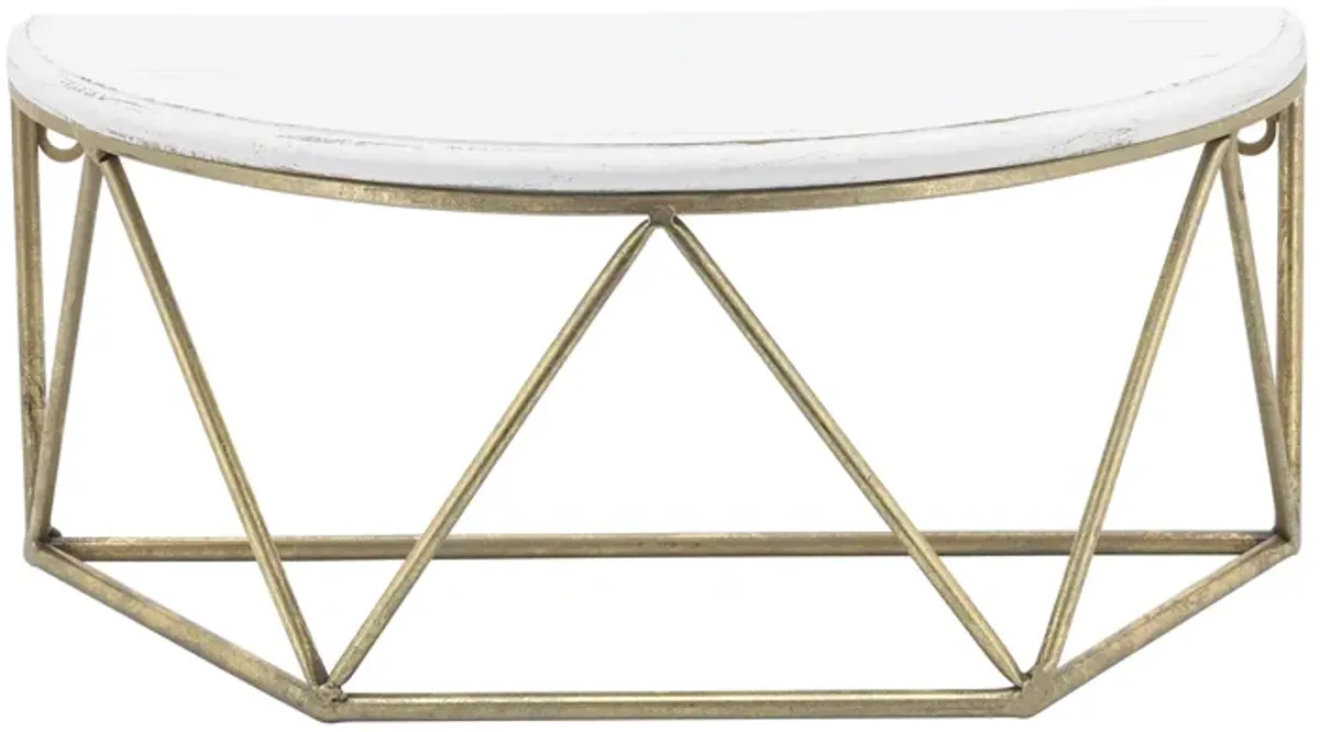 16" Demilune Wall Shelf, White