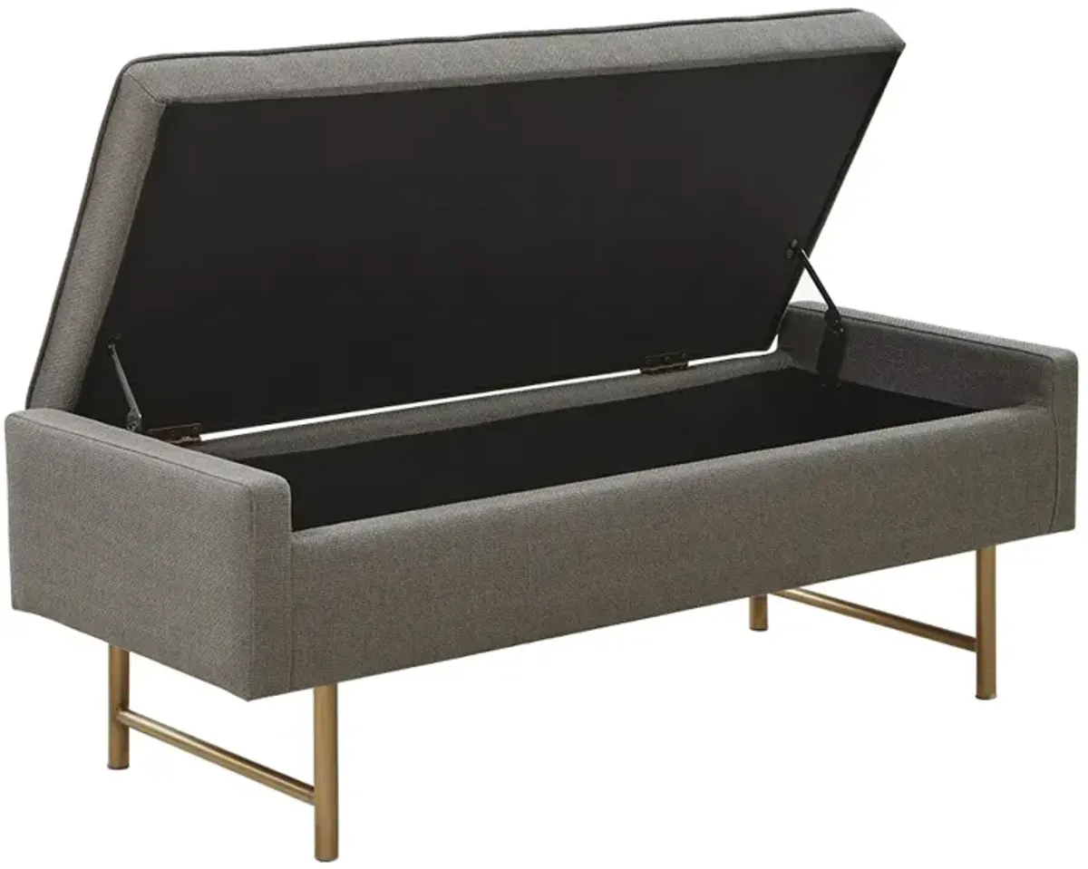 Gracie Mills Harvey Upholstered Accent Bench with Metal legs