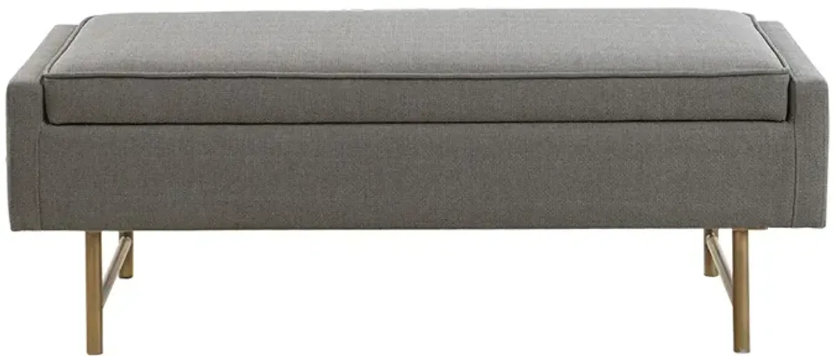 Gracie Mills Harvey Upholstered Accent Bench with Metal legs