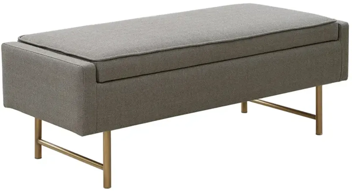 Gracie Mills Harvey Upholstered Accent Bench with Metal legs