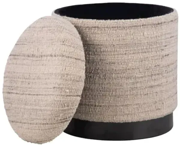 Carolina Chair & Table Handwoven Triton Matte Black Base Storage Ottoman