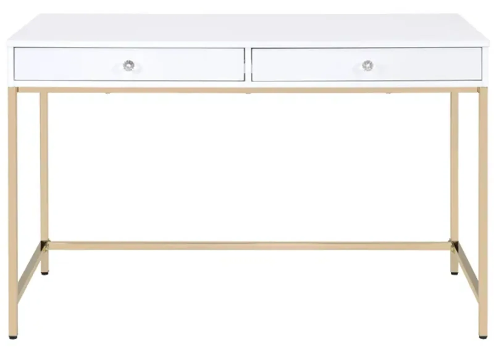 Ottey Vanity Desk In High Gloss & Gold Finish