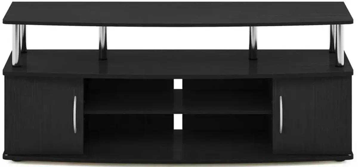 Furinno JAYA Large Entertainment Center Hold up to 55-IN TV, Americano, Stainless Steel Tubes