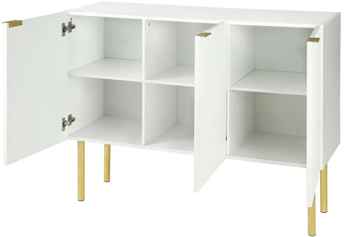 47" Modern dining Buffets sideboard Kitchen Cabinet, White