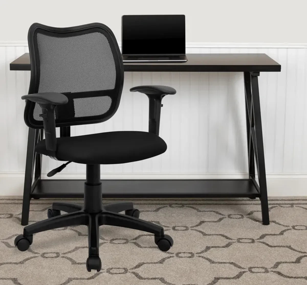 Alber Mid-Back Mesh Swivel Task Office Chair with Adjustable Arms