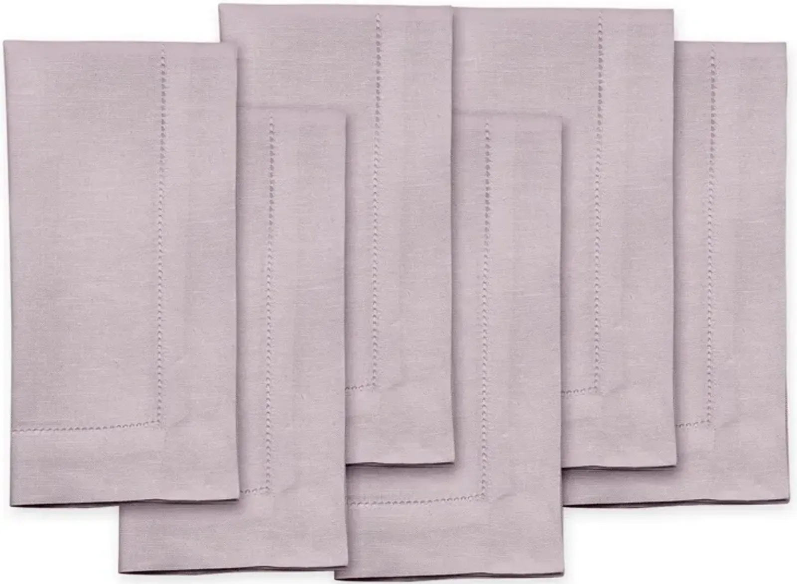 Solino Home 100% Pure Linen Dinner Napkins 20 x 20 Inch Set of 6 | Classic Hemstitch