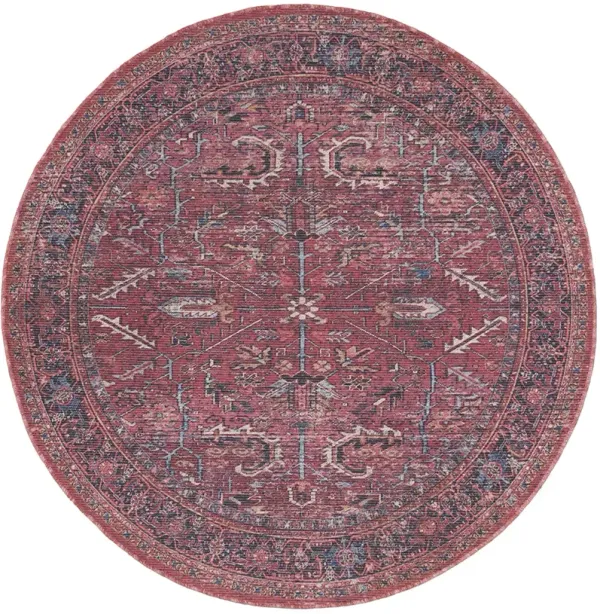 Machine Washable Series 1 SR102 Brick 5'3" x Round Rug