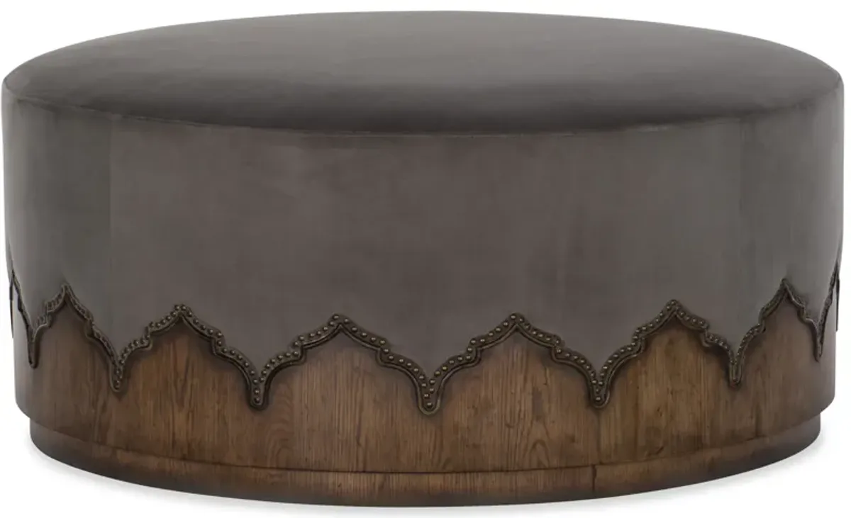 Melange Meyers Cocktail Ottoman in Grey