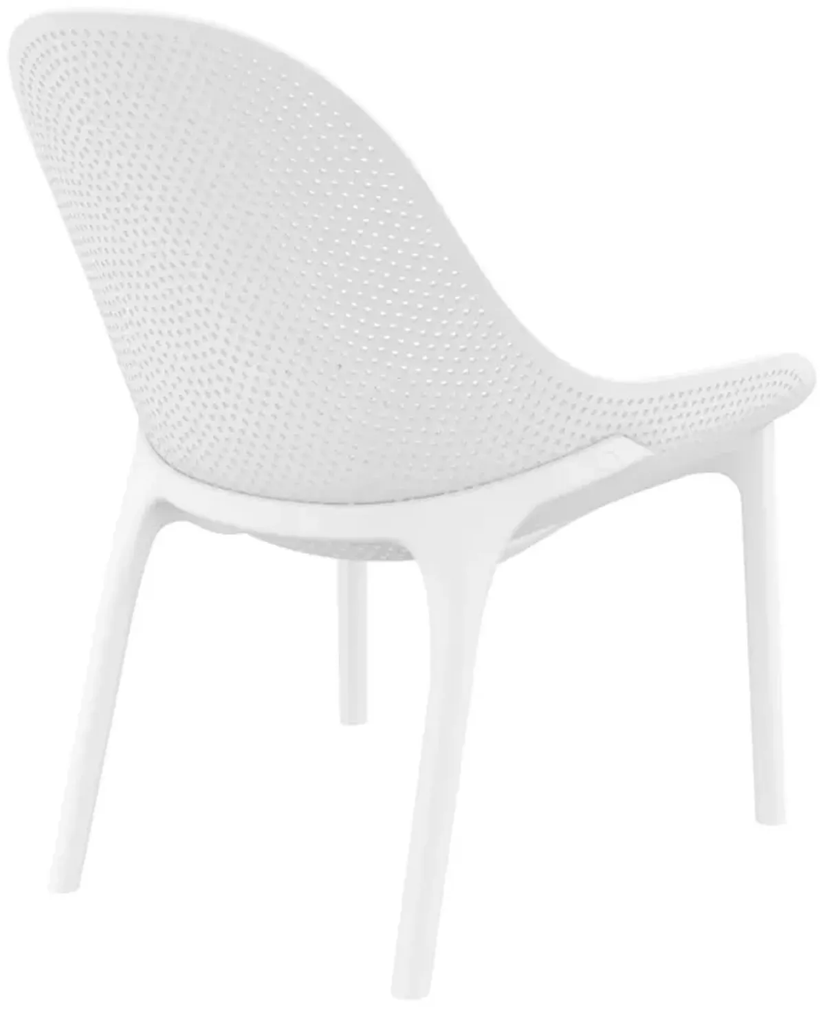 32.75" White Solid Patio Lounge Chair