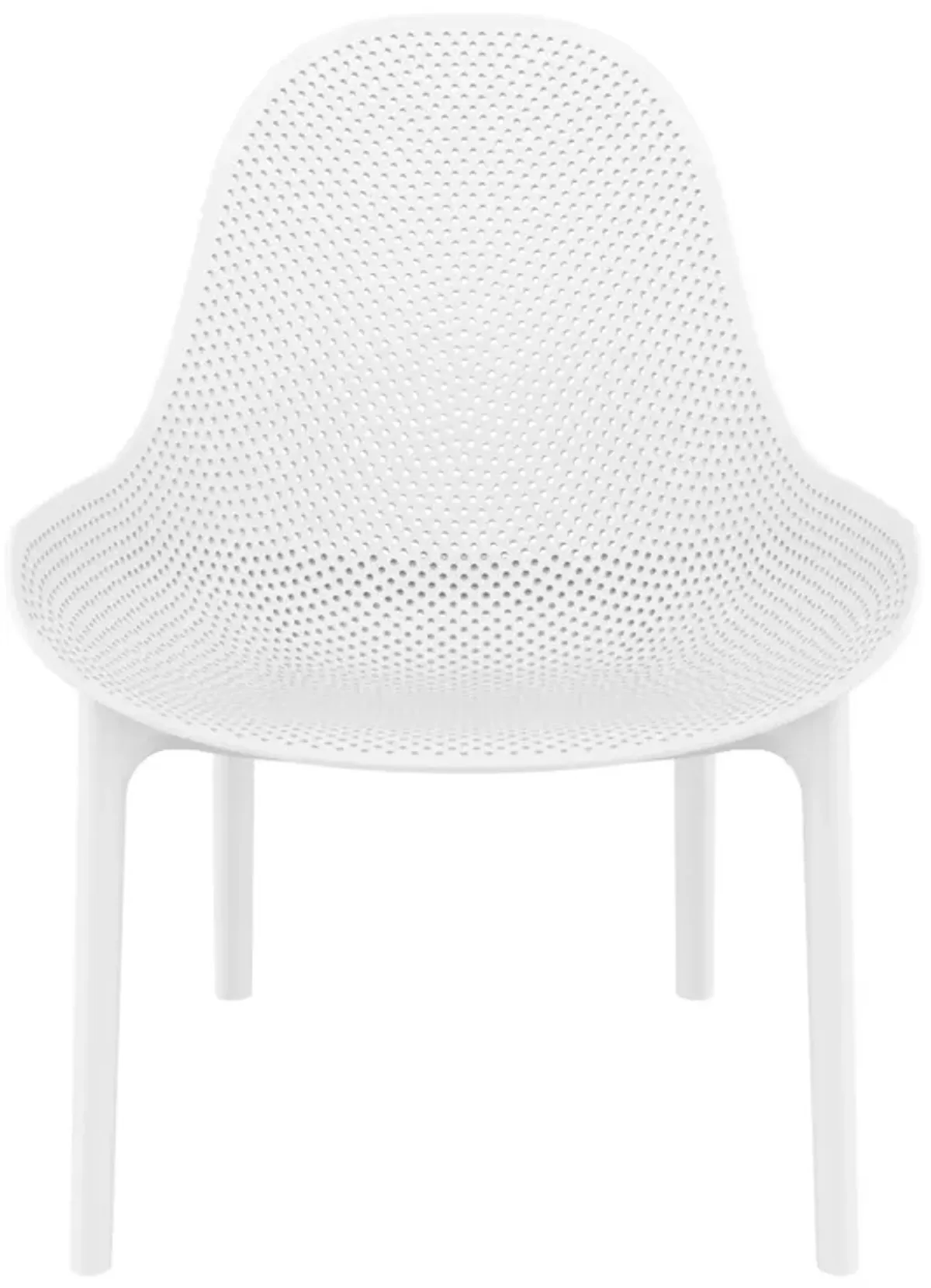 32.75" White Solid Patio Lounge Chair