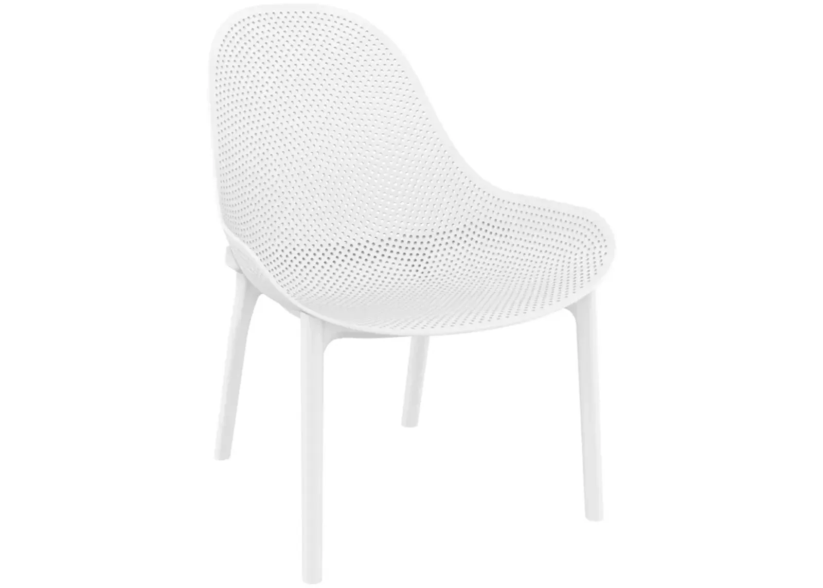 32.75" White Solid Patio Lounge Chair