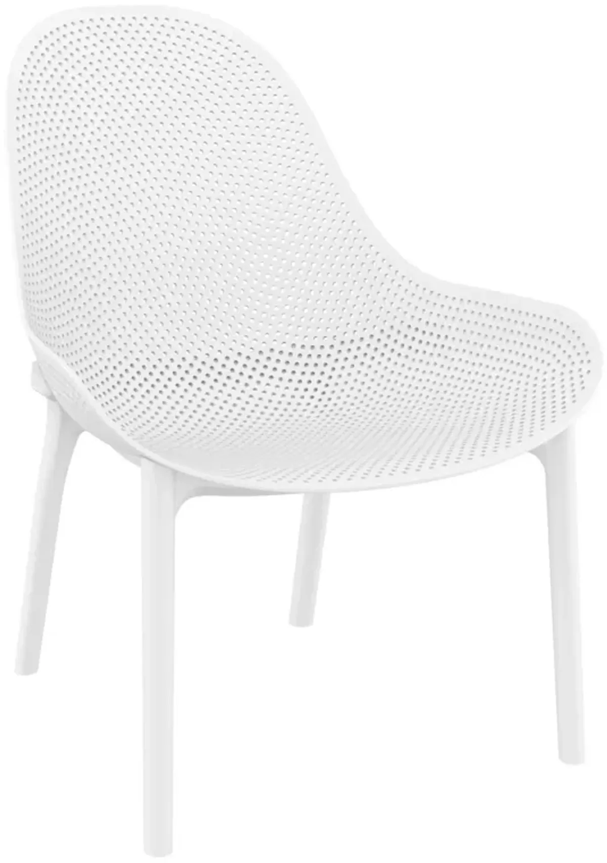 32.75" White Solid Patio Lounge Chair