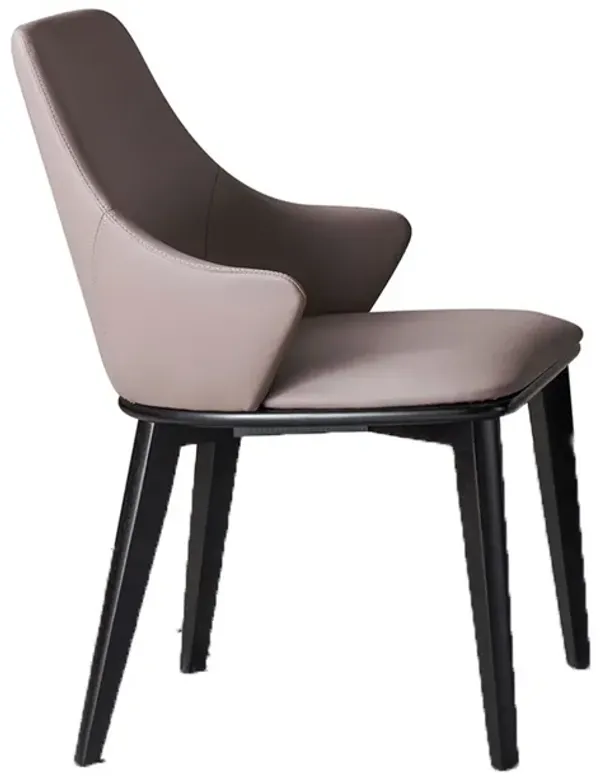 Mry 23 Inch Dining Chair Set of 2, Padded Tall Back, Beige Faux Leather - Benzara