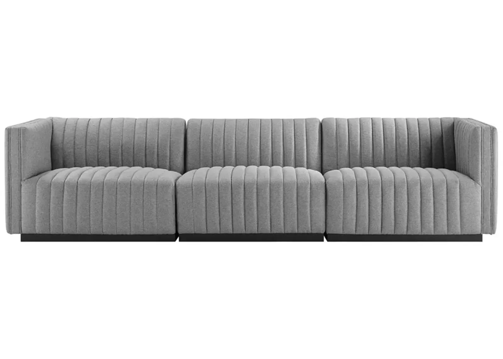 Conjure Channel Tufted Upholstered Fabric Sofa