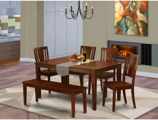 6-Pc Kitchen Table with bench- Table and 4 Kitchen Chairs and Bench