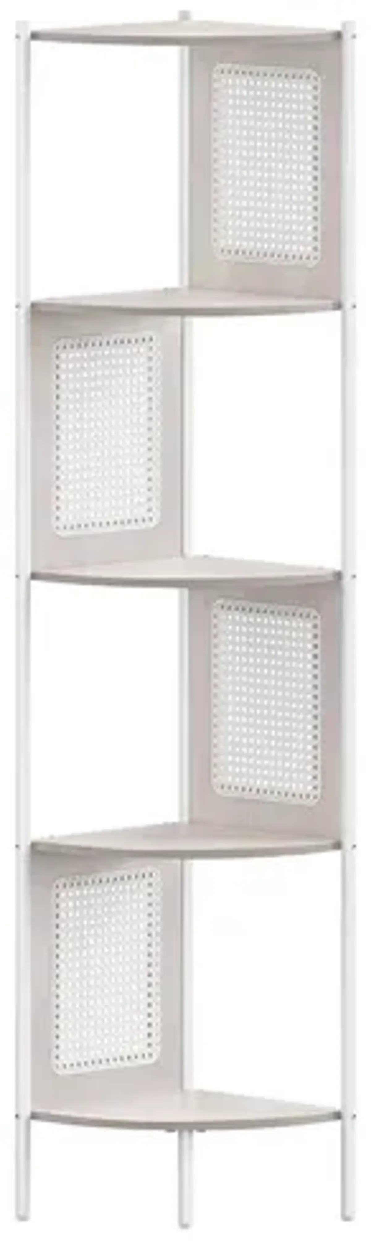 5-Tier Corner Shelf Stand with Polyrattan Sides