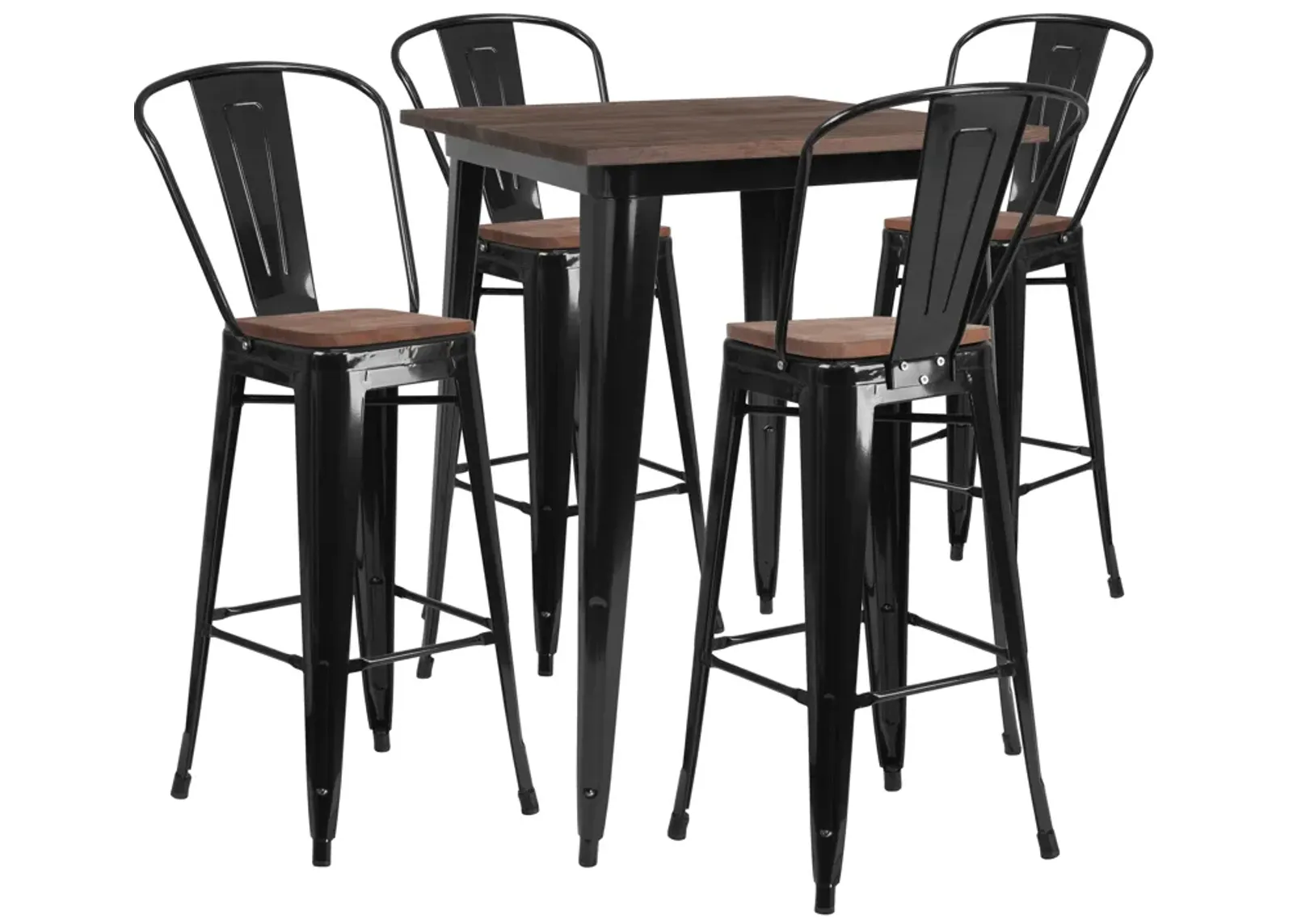 Metal/Wood Colorful Bar Table and Stool Sets