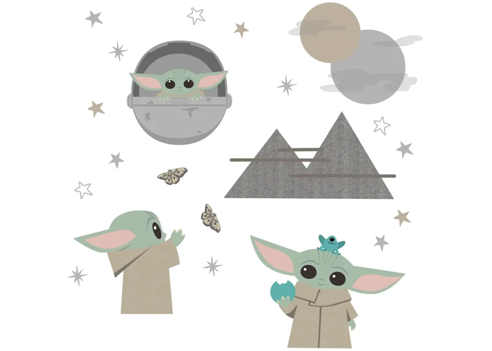 Lambs & Ivy Star Wars The Mandalorian The Child/Baby Yoda Wall Decals