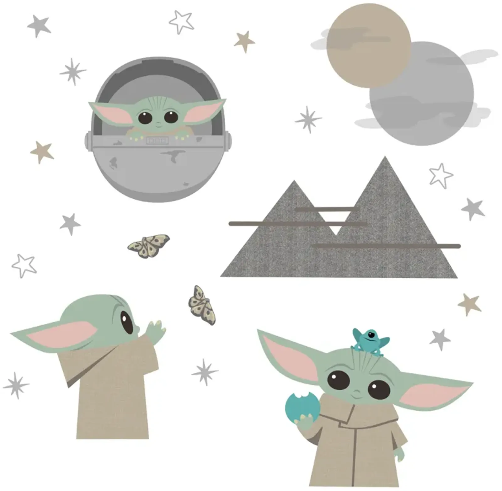 Lambs & Ivy Star Wars The Mandalorian The Child/Baby Yoda Wall Decals