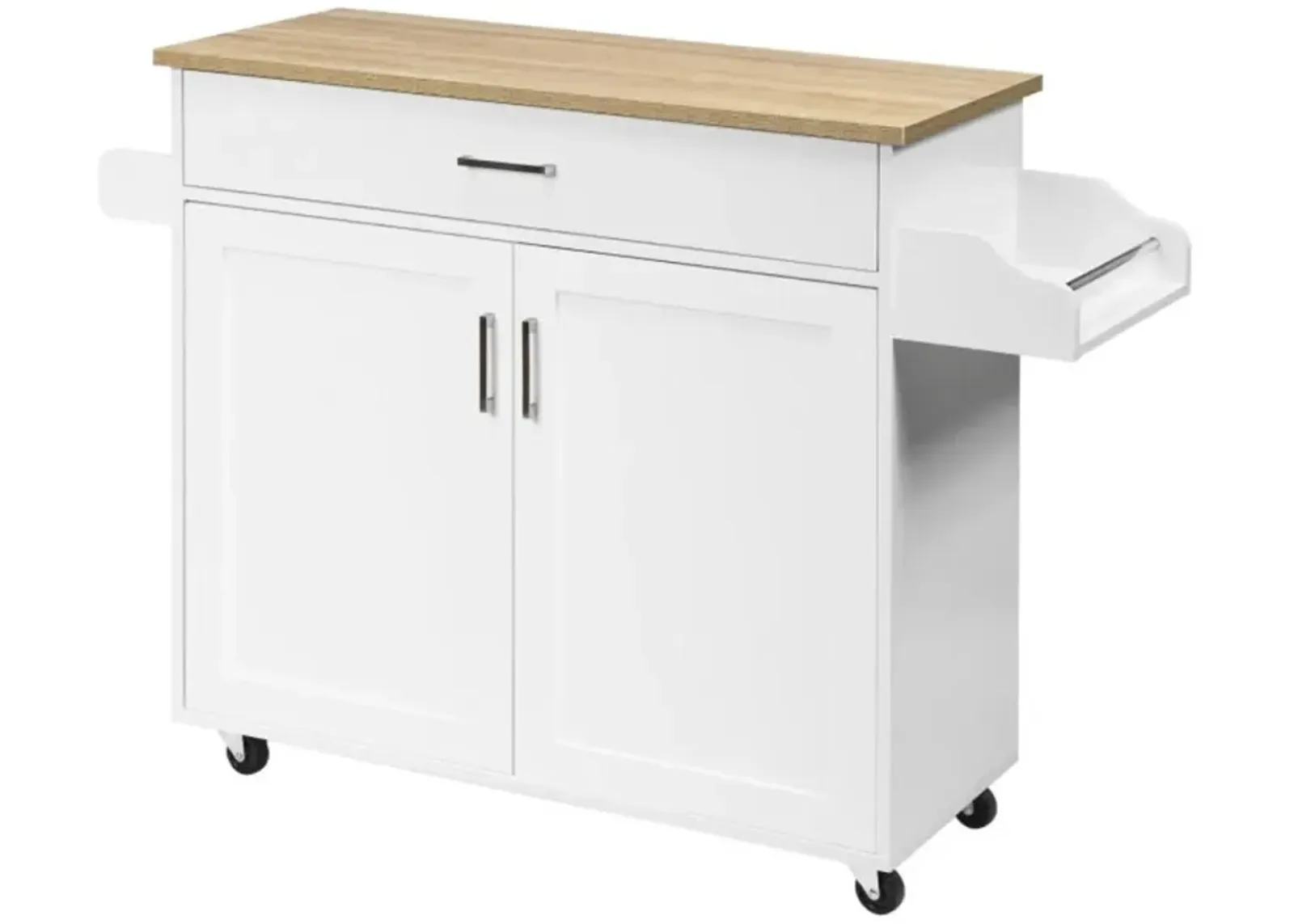 Hivvago Rolling Kitchen Island Cart with Towel and Spice Rack