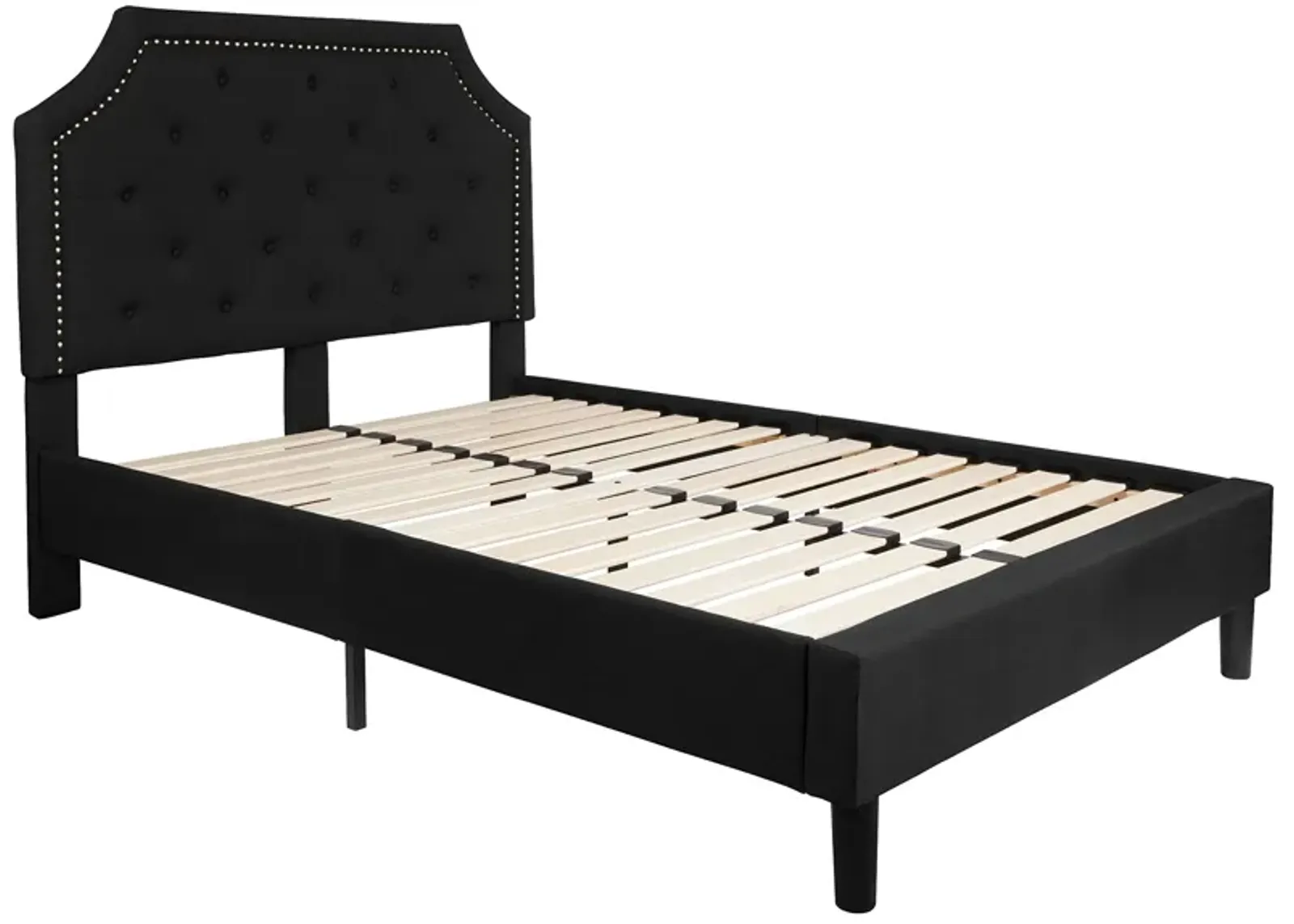 Flash Furniture Brighton Full Size Tufted Upholstered Platform Bed in Black Fabric