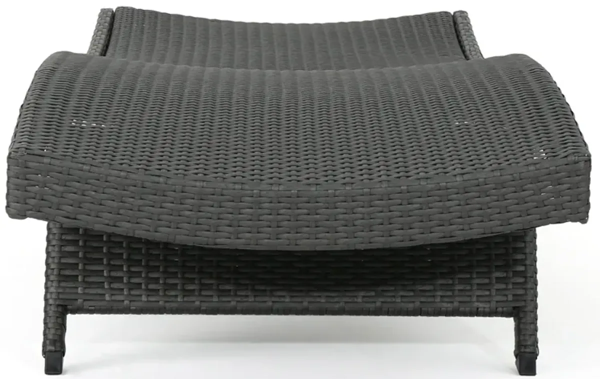 Mach Chaise Lounger, Dark Gray Rattan Wicker Frame, Outdoor, 79 Inch