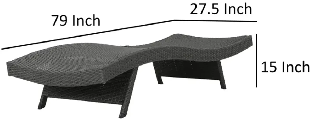 Mach Chaise Lounger, Dark Gray Rattan Wicker Frame, Outdoor, 79 Inch