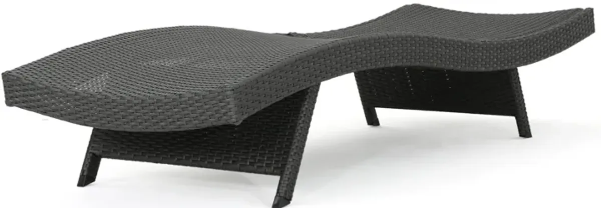 Mach Chaise Lounger, Dark Gray Rattan Wicker Frame, Outdoor, 79 Inch