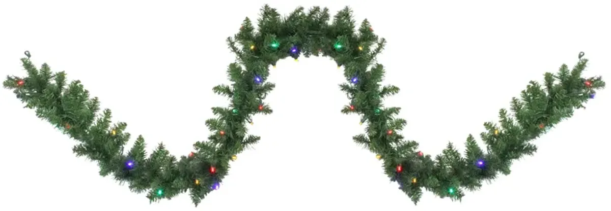 9' x 10" Pre-Lit Northern Pine Artificial Christmas Garland - Multi-Color LED Lights