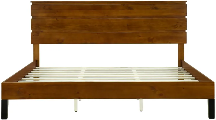 Merax Mid-Century Solid Wood Platform Bed