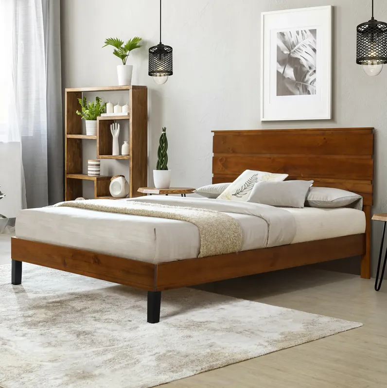 Merax Mid-Century Solid Wood Platform Bed