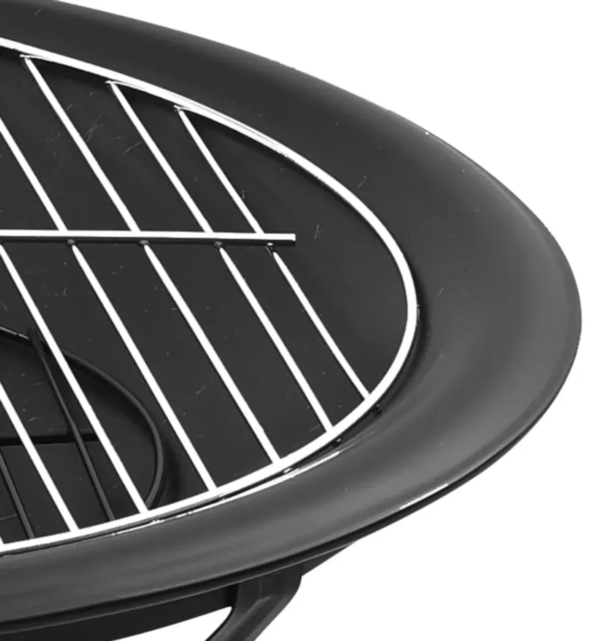 vidaXL 2-in-1 Fire Pit and BBQ with Poker 22"x22"x19.3" Steel