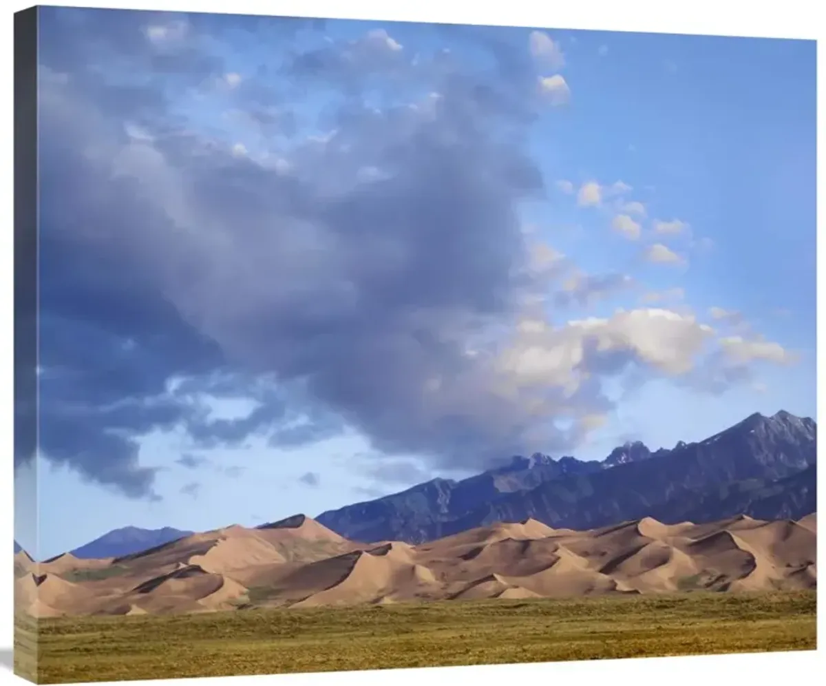 Sand dunes and mountains, Great Sand Dunes National Monument, Colorado-Canvas Art-30x24.9