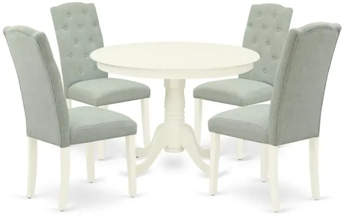 Dining Room Set Linen White, HLCE5-LWH-15