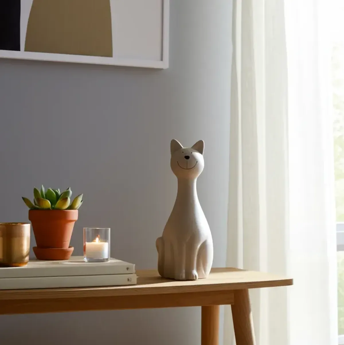 Skinny Sitting Kitty Figure