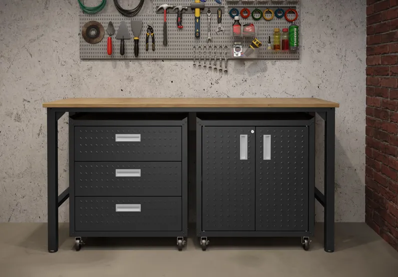 Fortress Dark Gray 3-Piece Garage Set