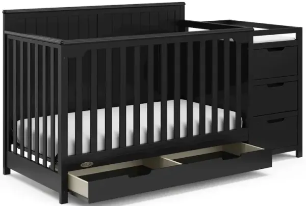 Graco Hadley 5-in-1 Convertible Crib and Changer with Drawer (Black)