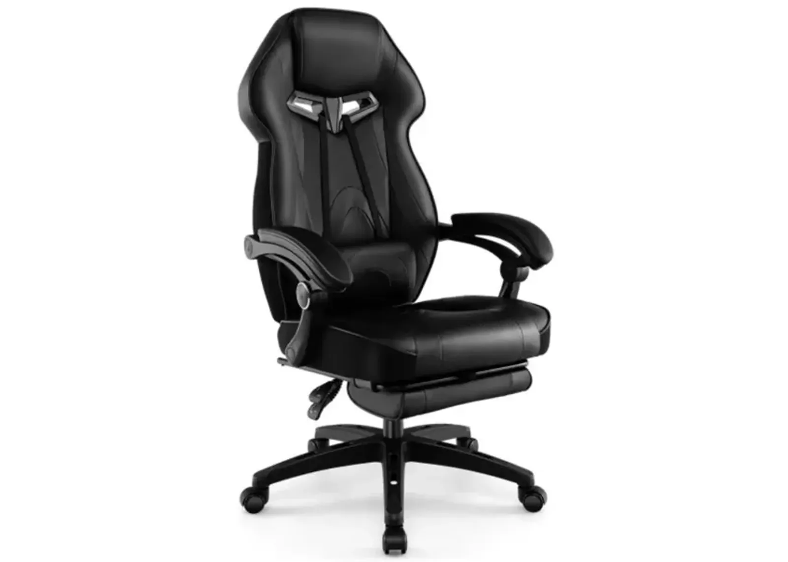 Hivvago Gaming Chair Racing Style Swivel Chair with Footrest and Adjustable Lumbar Pillow